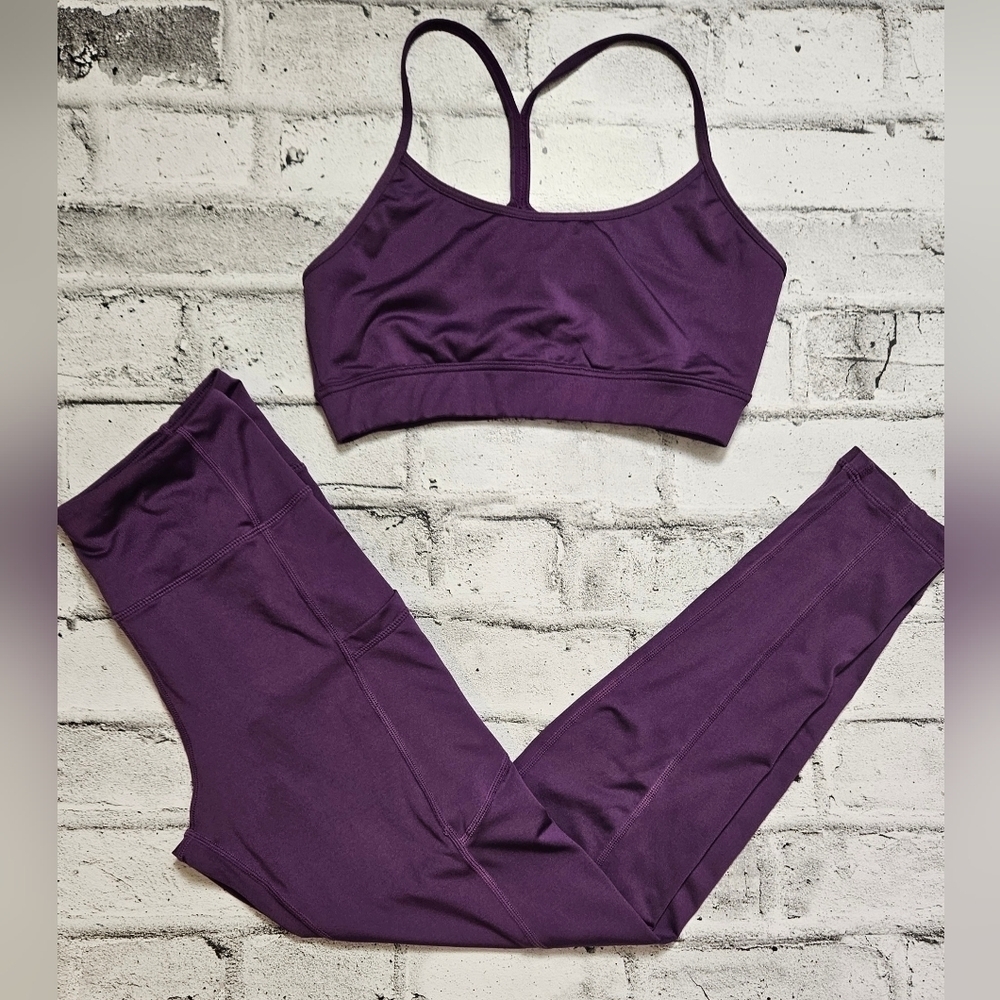 SHEIN Purple Activewear Set Sports Bra High Waist Leggings Small